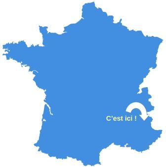 Carte de France avec ube flèche indiquant la position de Puy Saint Vincent