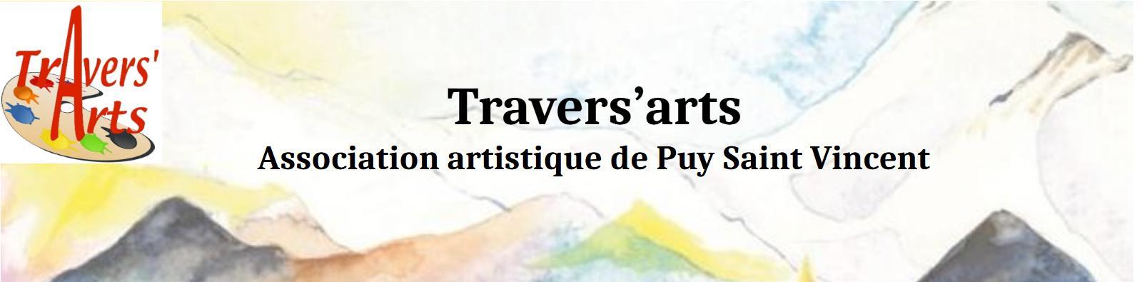 Travers'arts, association artistique de Puy Saint Vincent avec le logo de Travers'arts